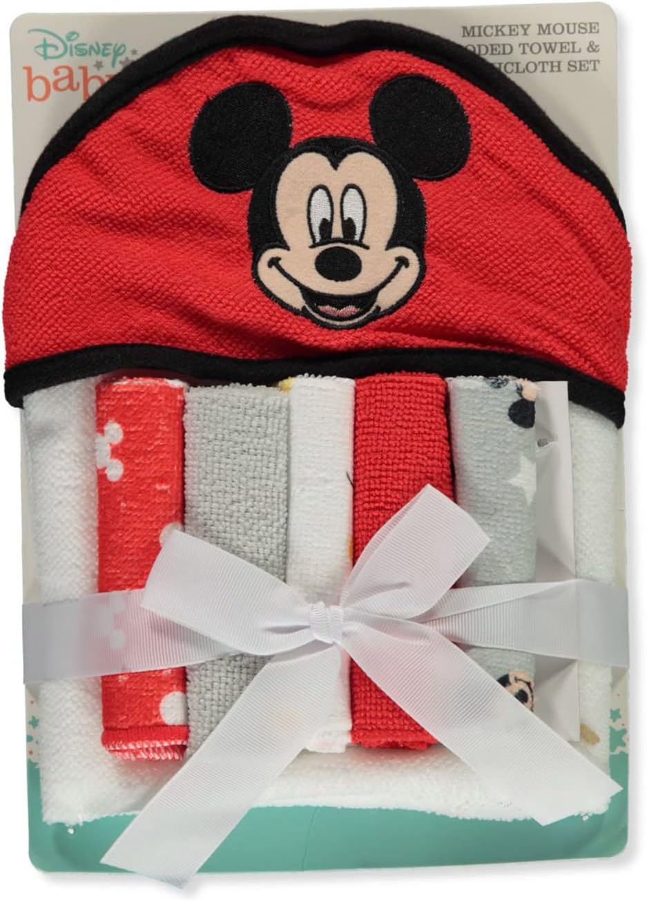Cudlie Disney Baby Mickey Mouse Happy Face Hooded Towel Set 1