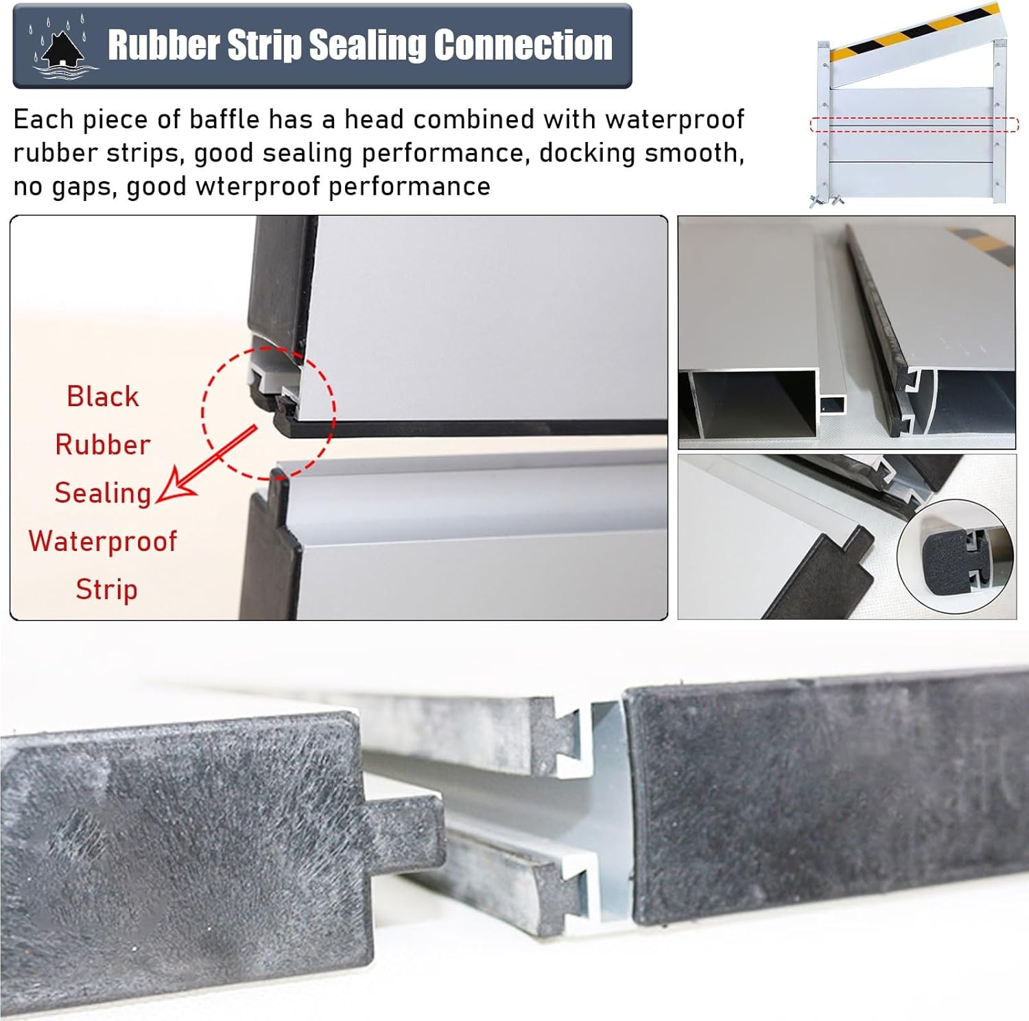 High Flood Control Baffle 100cm Aluminum Barrier with Detachable Design
