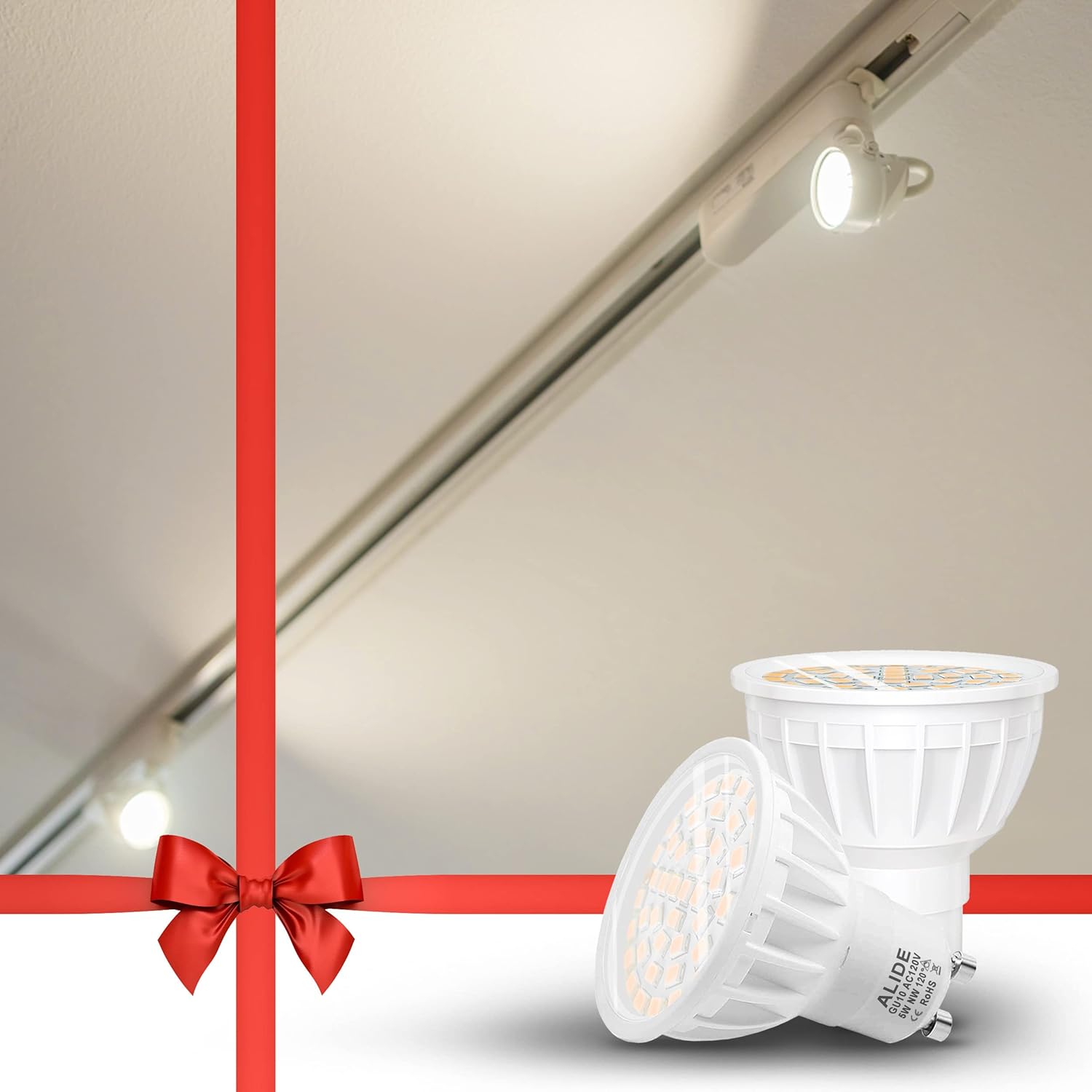 ALIDE Dimmable GU10 LED Flood Light Bulbs 120V 6Pack Wide Beam 120 Deg