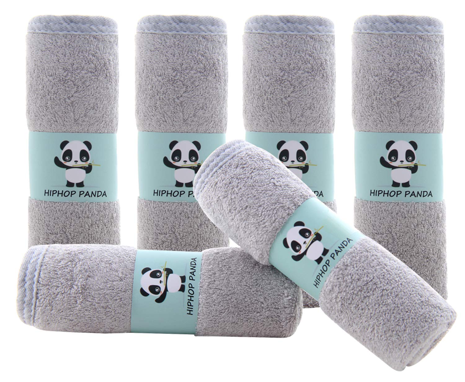 HIPHOP PANDA 2 Layer Bamboo Washcloths 6 Pack