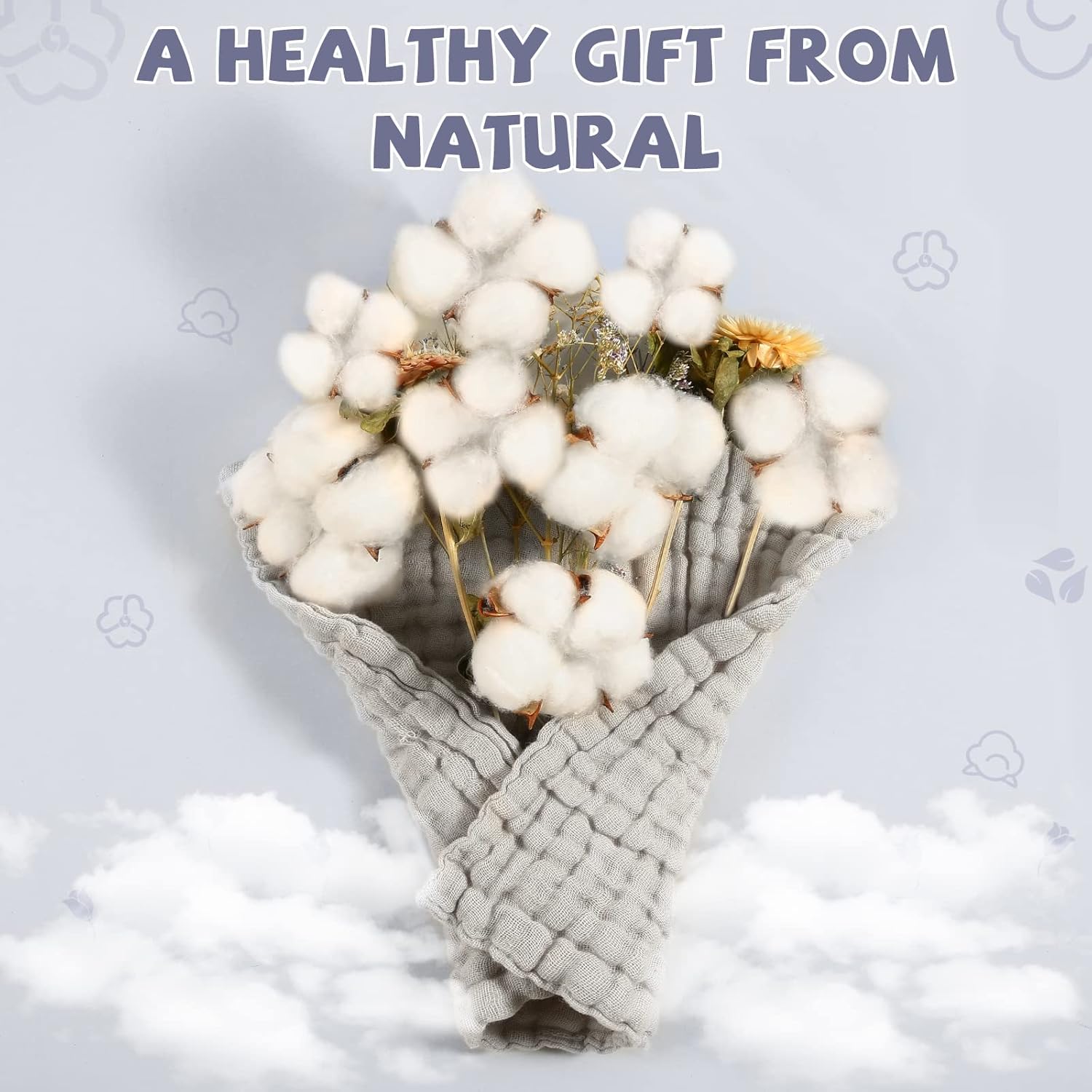 MUKIN Baby Washcloths - 6 Pack Soft Face Cloths for Newborn