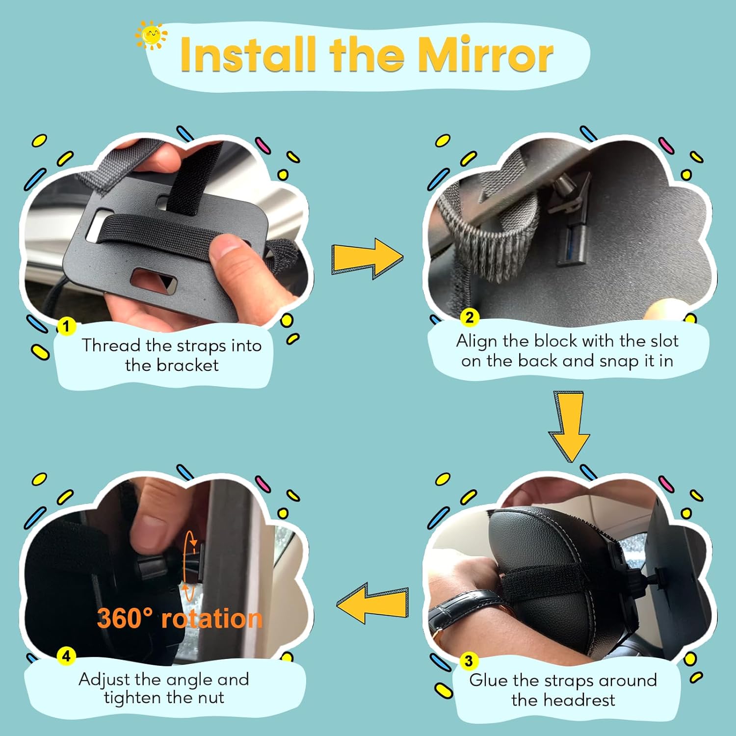 AMTIFO Baby Car Mirror 2-Pack for Two Seats