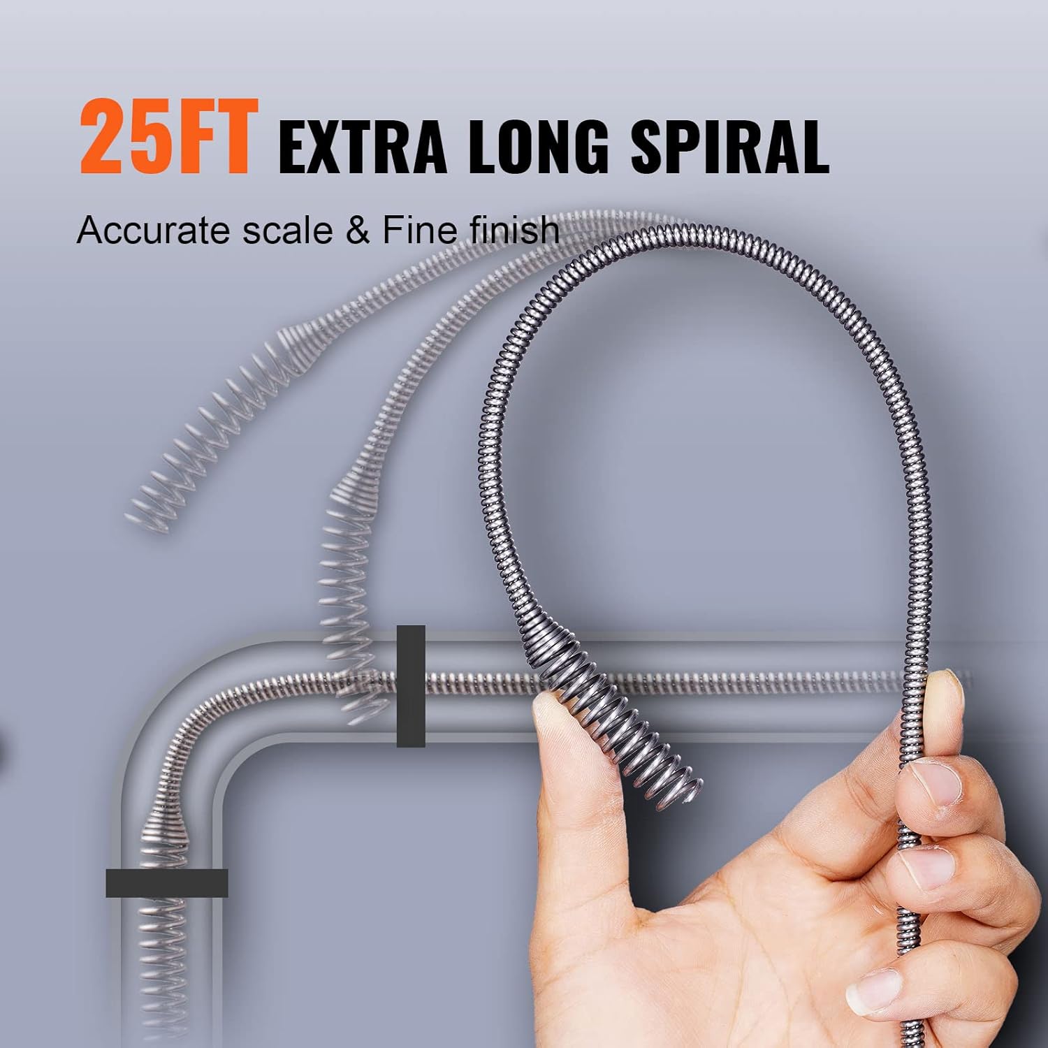 VEVOR 25Ft Drain Auger with Drill Attachment