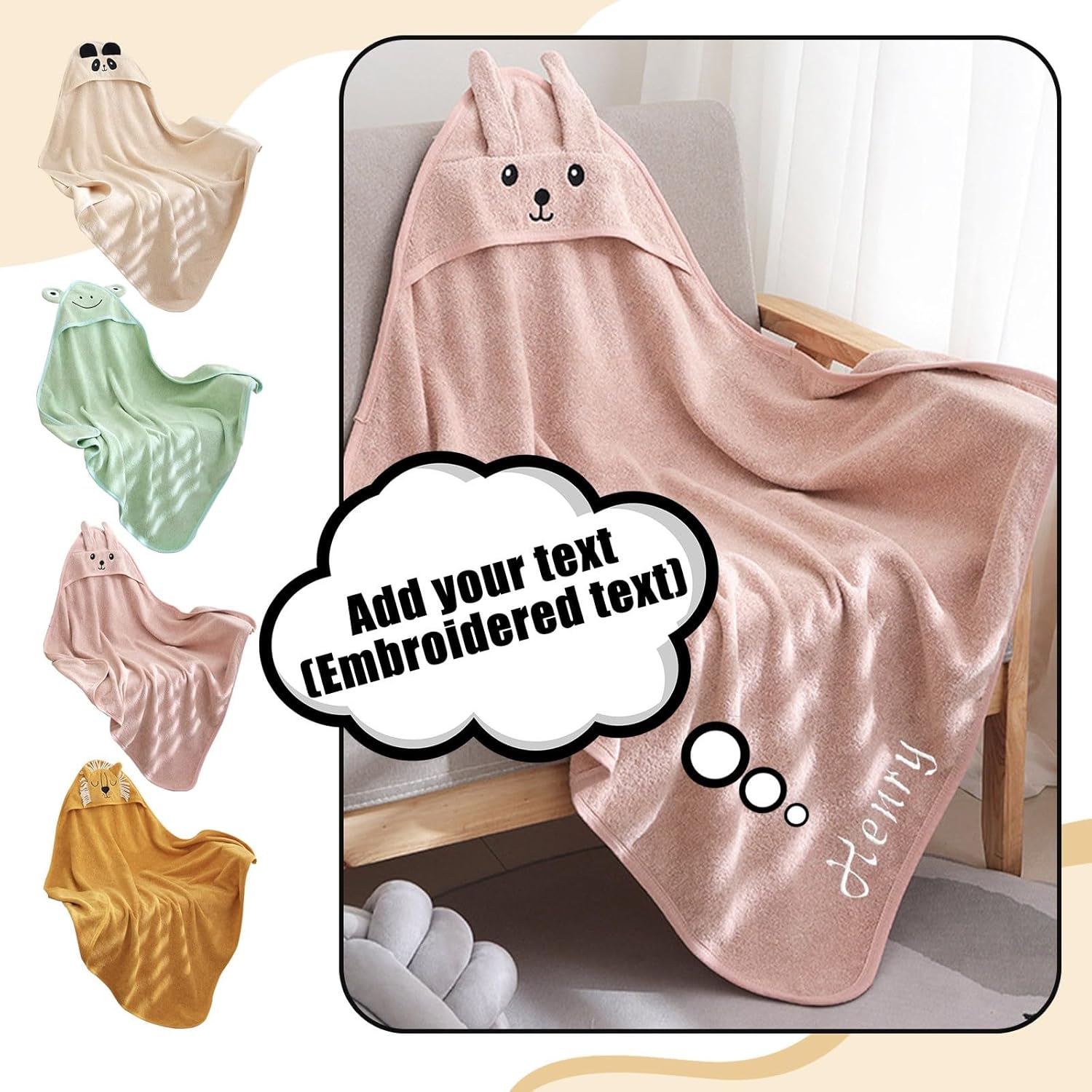 Comfy Blanket Hoodie for Kids Bath Towel