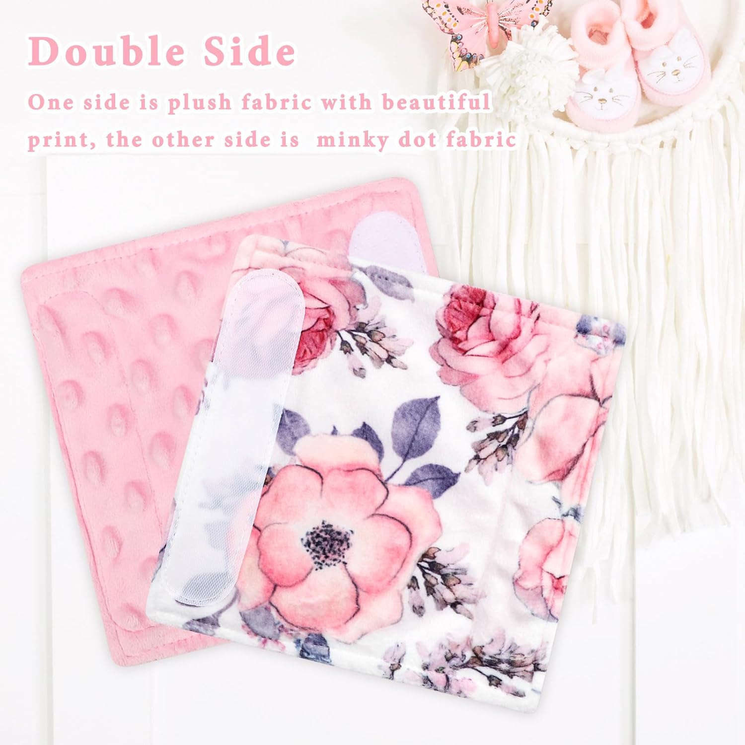 SWESEN Pink Floral Car Seat Strap Cover for Babies