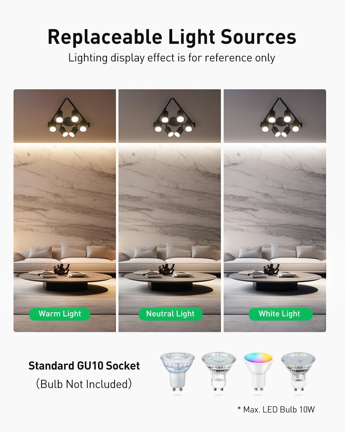 Bojim 6 Light Track Lighting Kit Modern LED Ceiling Light