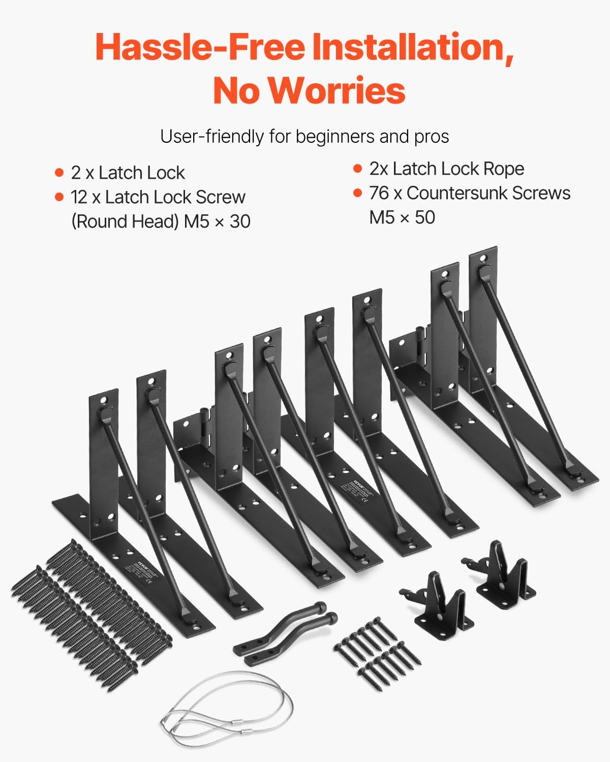 VEVOR Gate Corner Brace Bracket 2 Sets Black