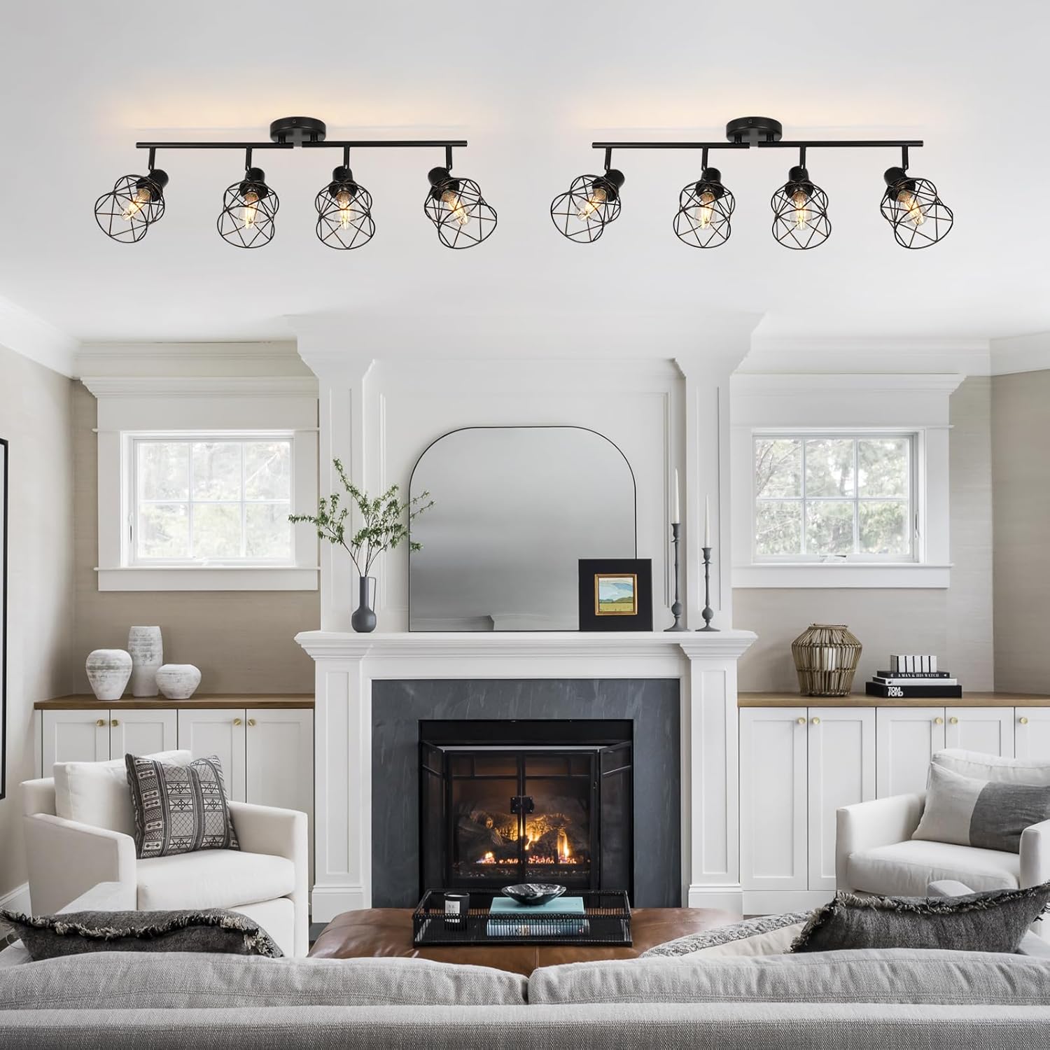 WILON 4-Light Track Ceiling Spot Light with Rotatable Arms and Industrial Design