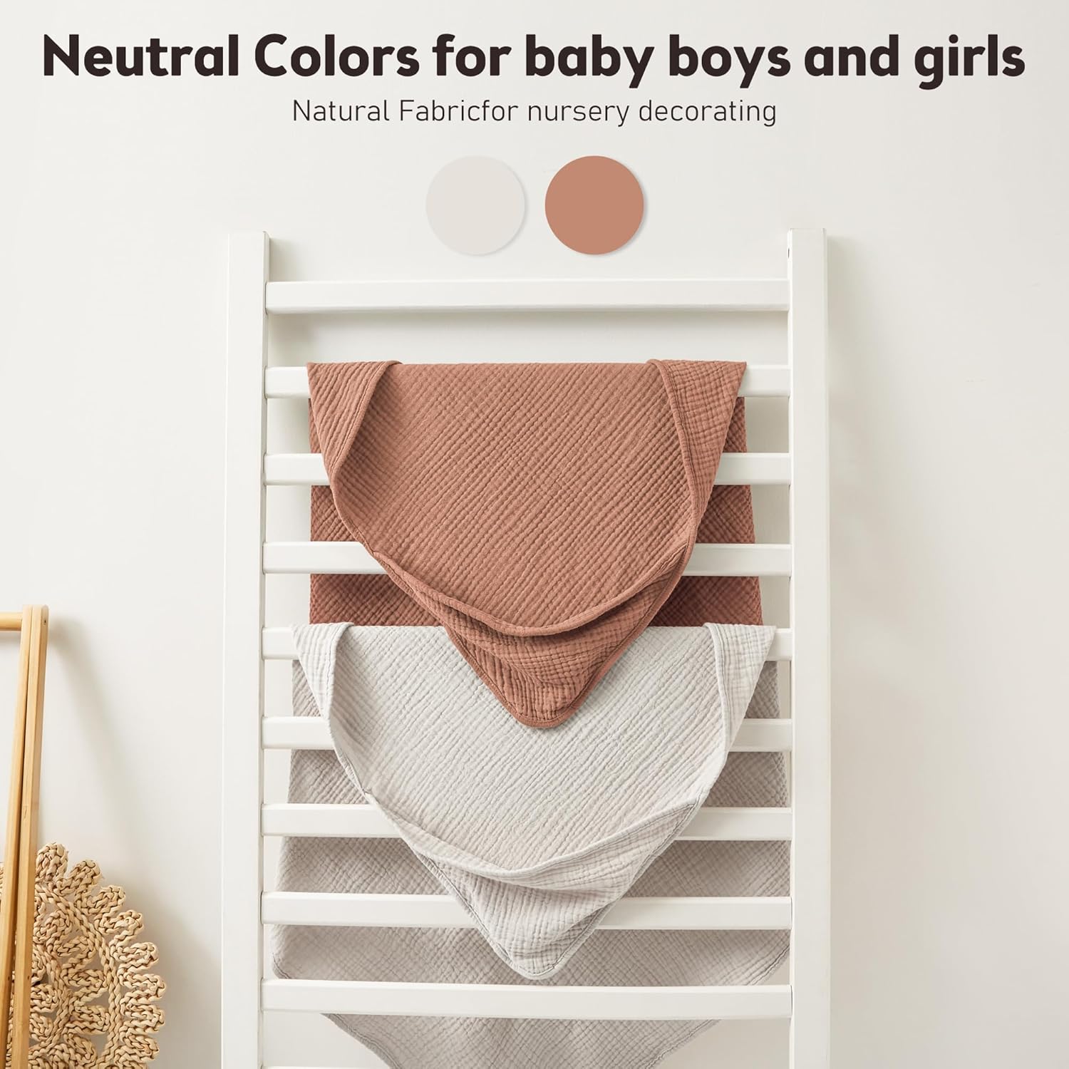 Susurration Hooded Baby Towels 2 Pack 30x30 Inch Muslin Cotton