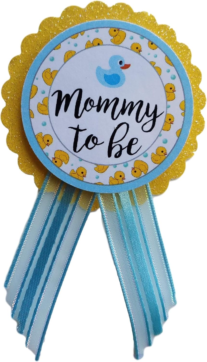 Mommy Daddy to Be Pin Duck Yellow Blue
