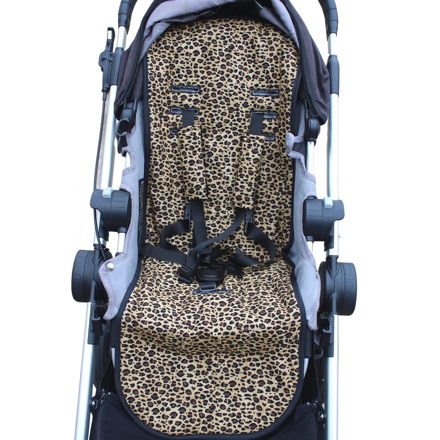 Handmade Black Leopard Stroller Liner Set