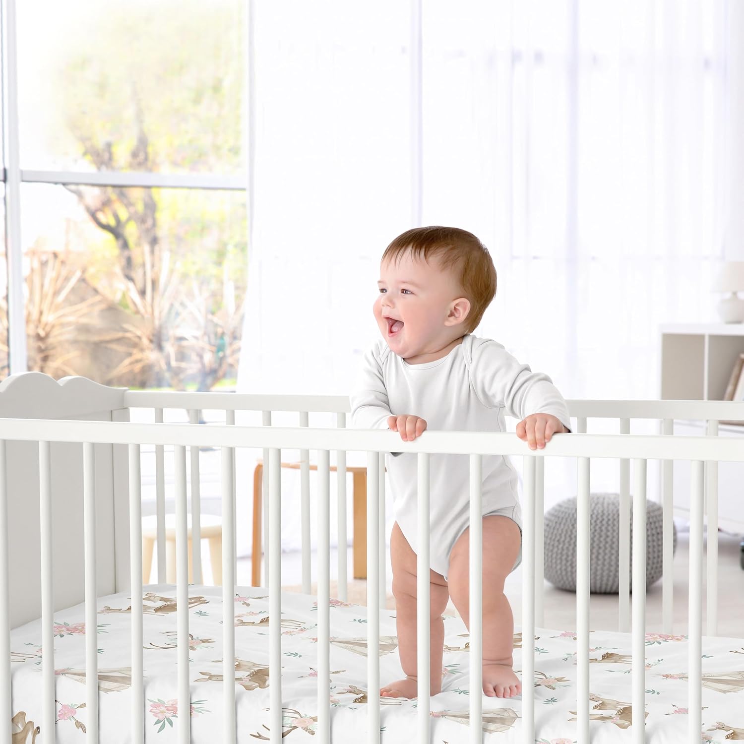 Sweet Jojo Designs Woodland Deer Floral Crib Sheet Set 2 Pack