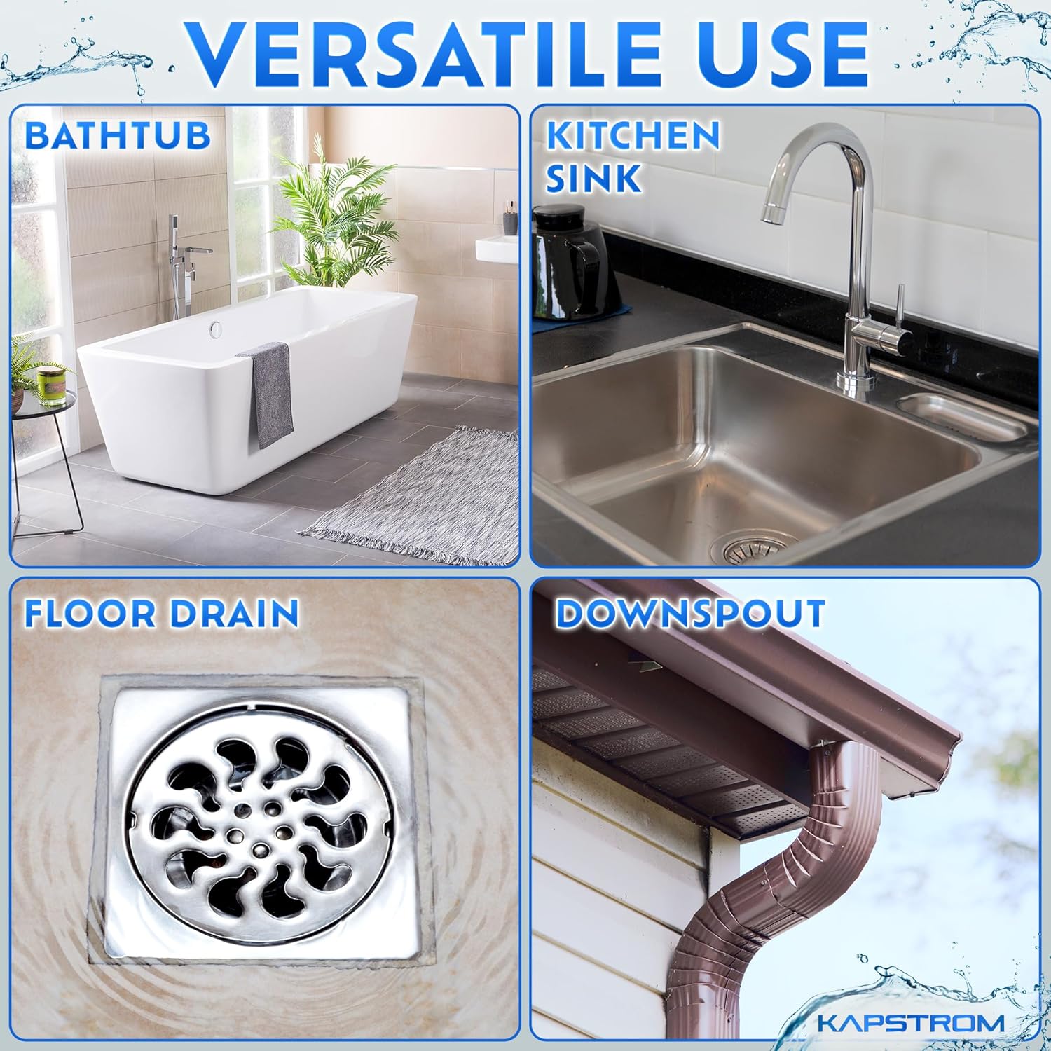 Kapstrom Drain Snake 05 Inch Heavy-Duty Clog Remover for Kitchen Bath