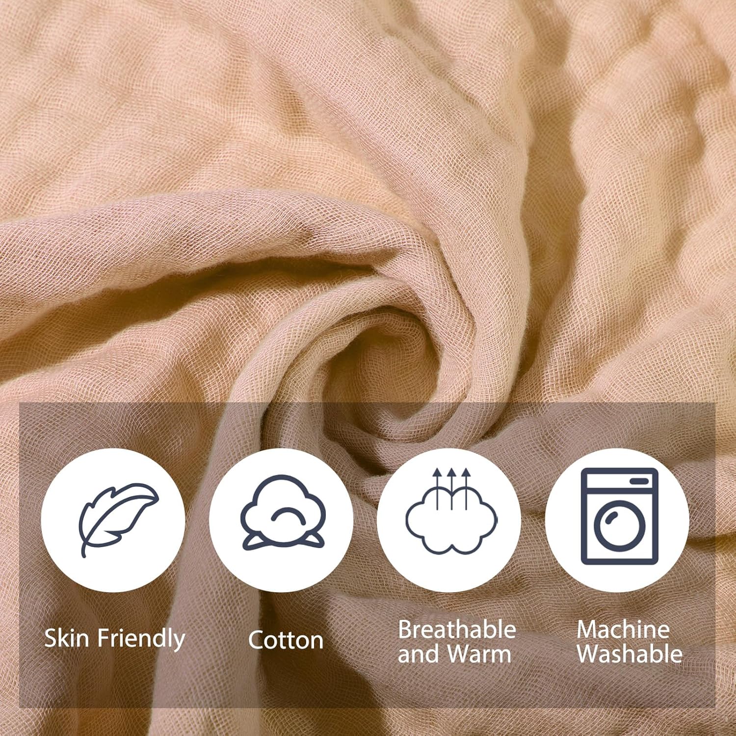 6 Pcs Muslin Baby Hooded Towels Set