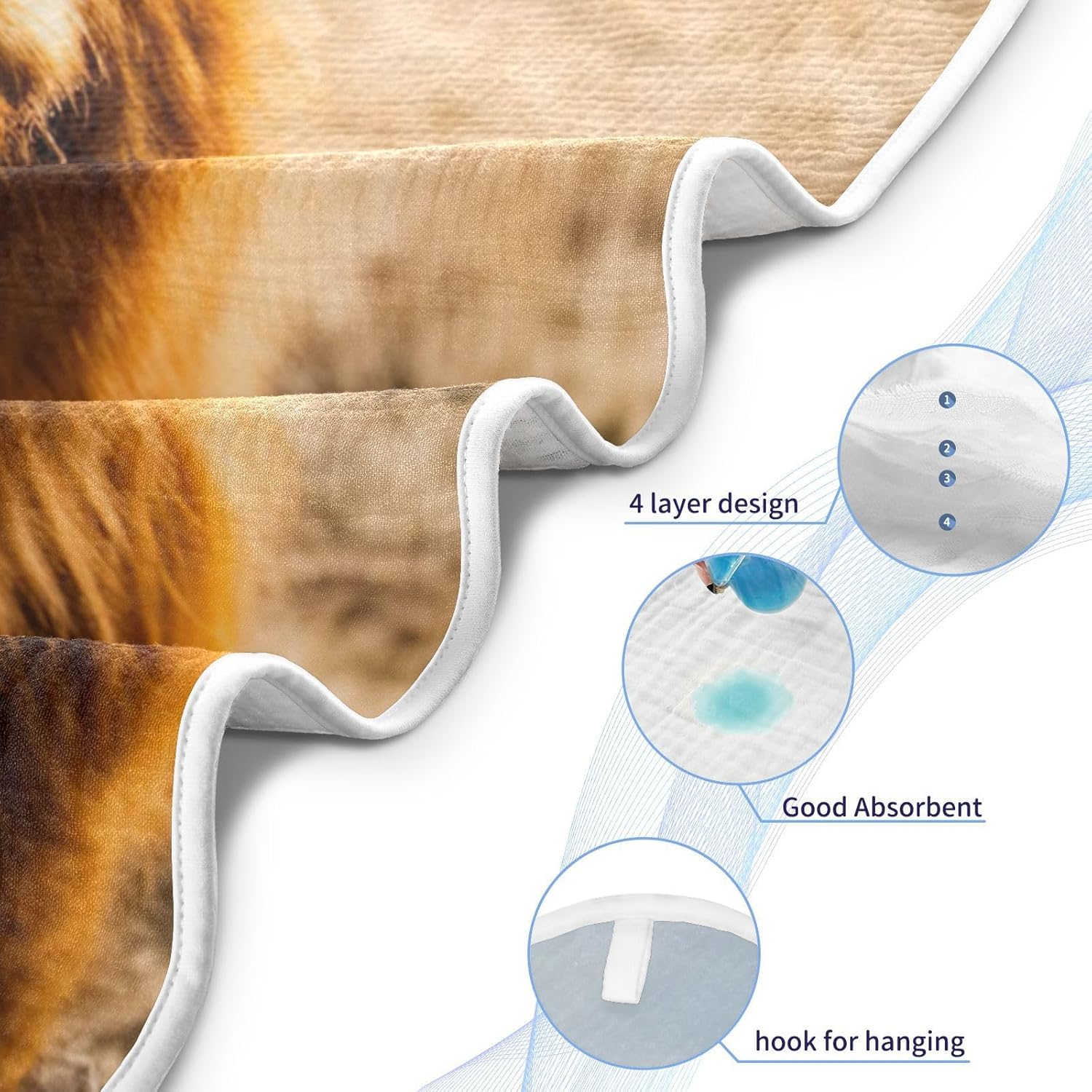 YETTASBIN Highland Cow Baby Towel Ultra Soft Absorbent Cotton