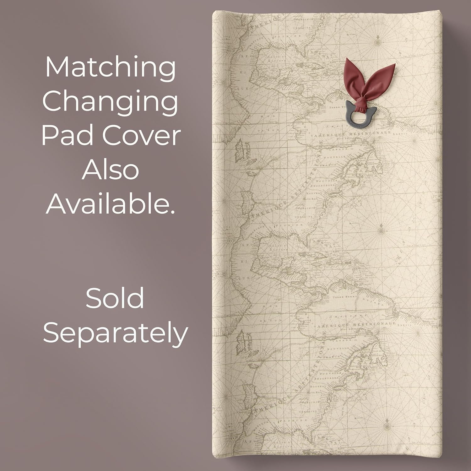 Glenna Jean Explore Baby Crib Sheet Map Print Tan