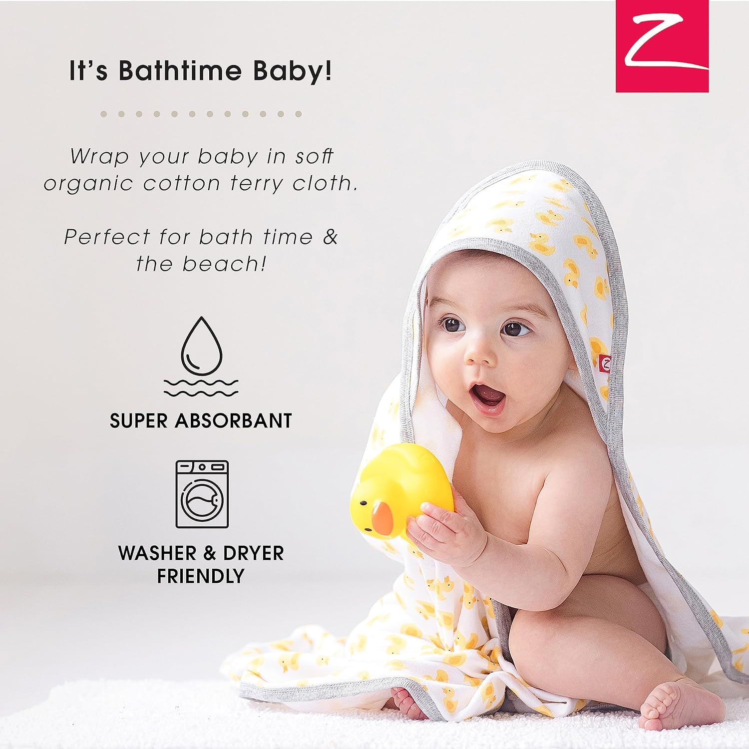 Zutano Organic Hooded Baby Towel Set
