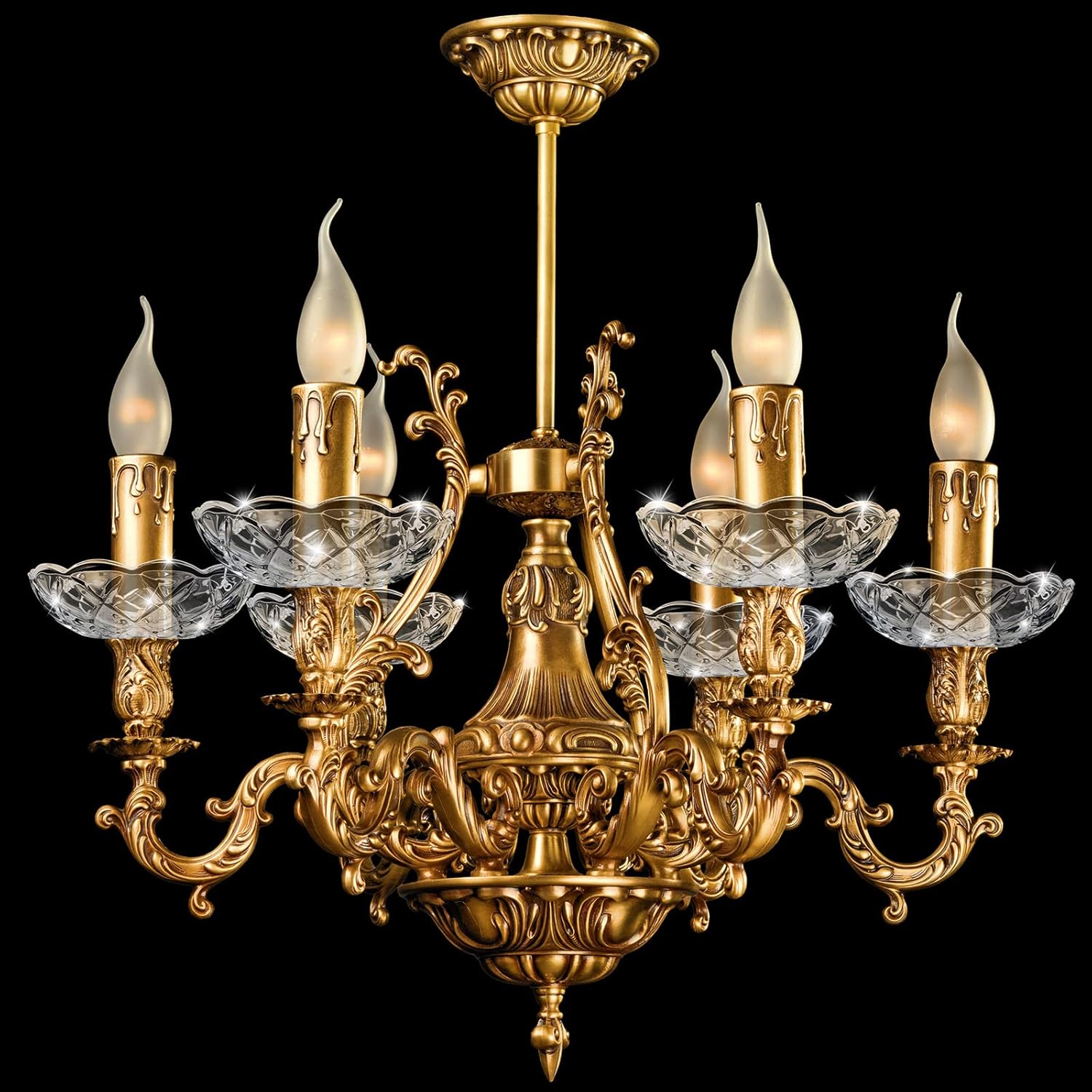 Bonuci 6 Pcs Crystal Chandelier Bobeche Replacement