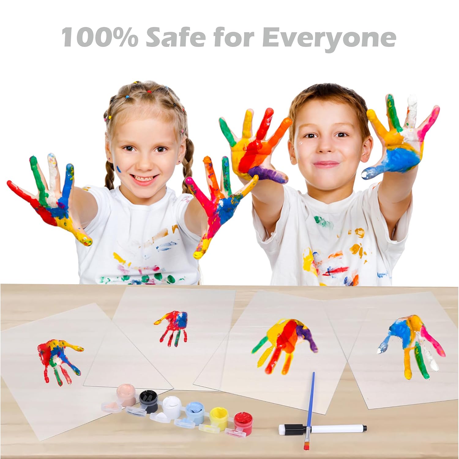 Family Handprint DIY Craft Kit with Wooden Frame