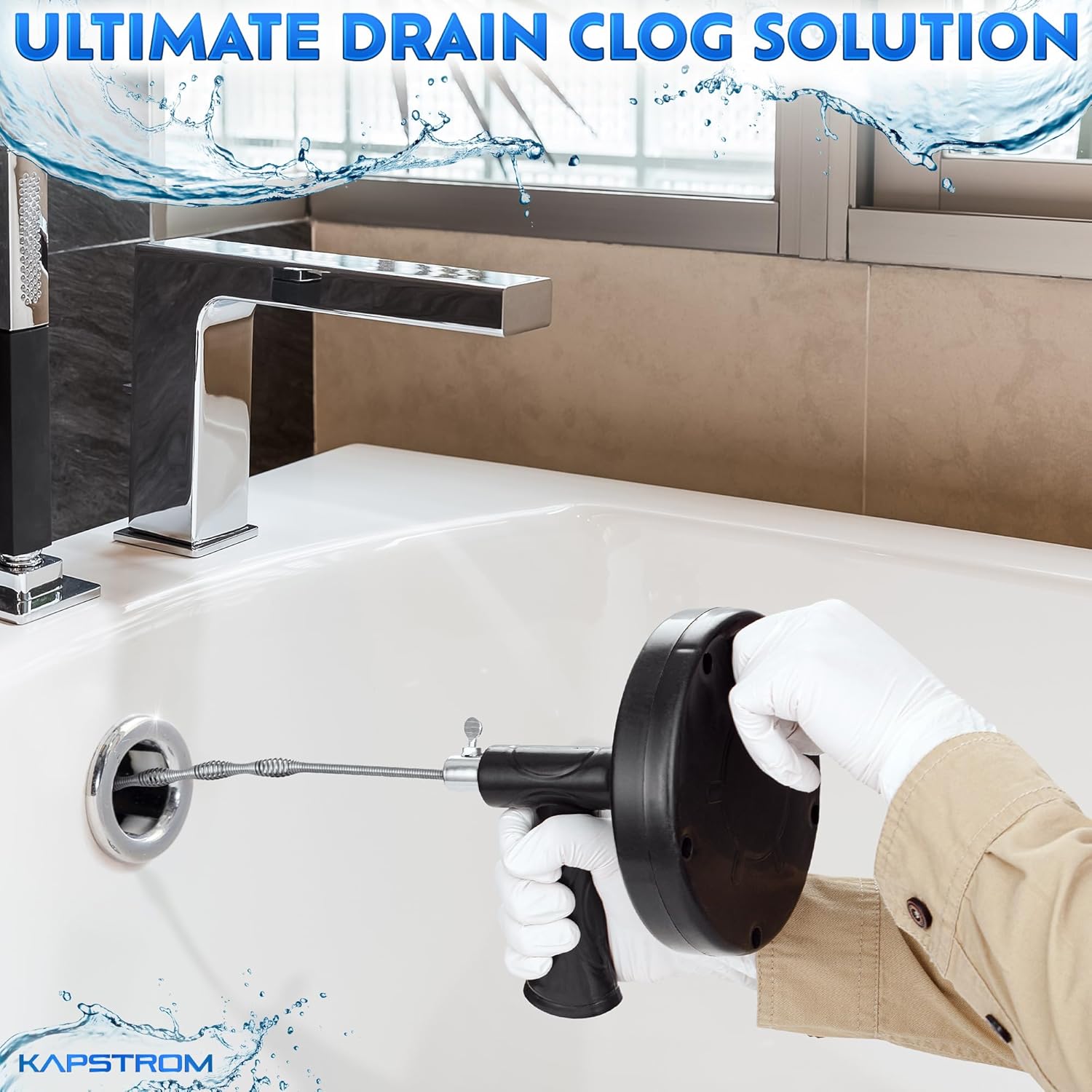 Kapstrom Drain Snake 05 Inch Heavy-Duty Clog Remover for Kitchen Bath