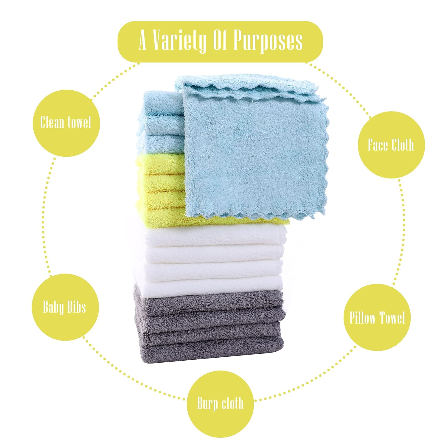 Cute Castle Ultra-Soft Baby Washcloths 16 Pack