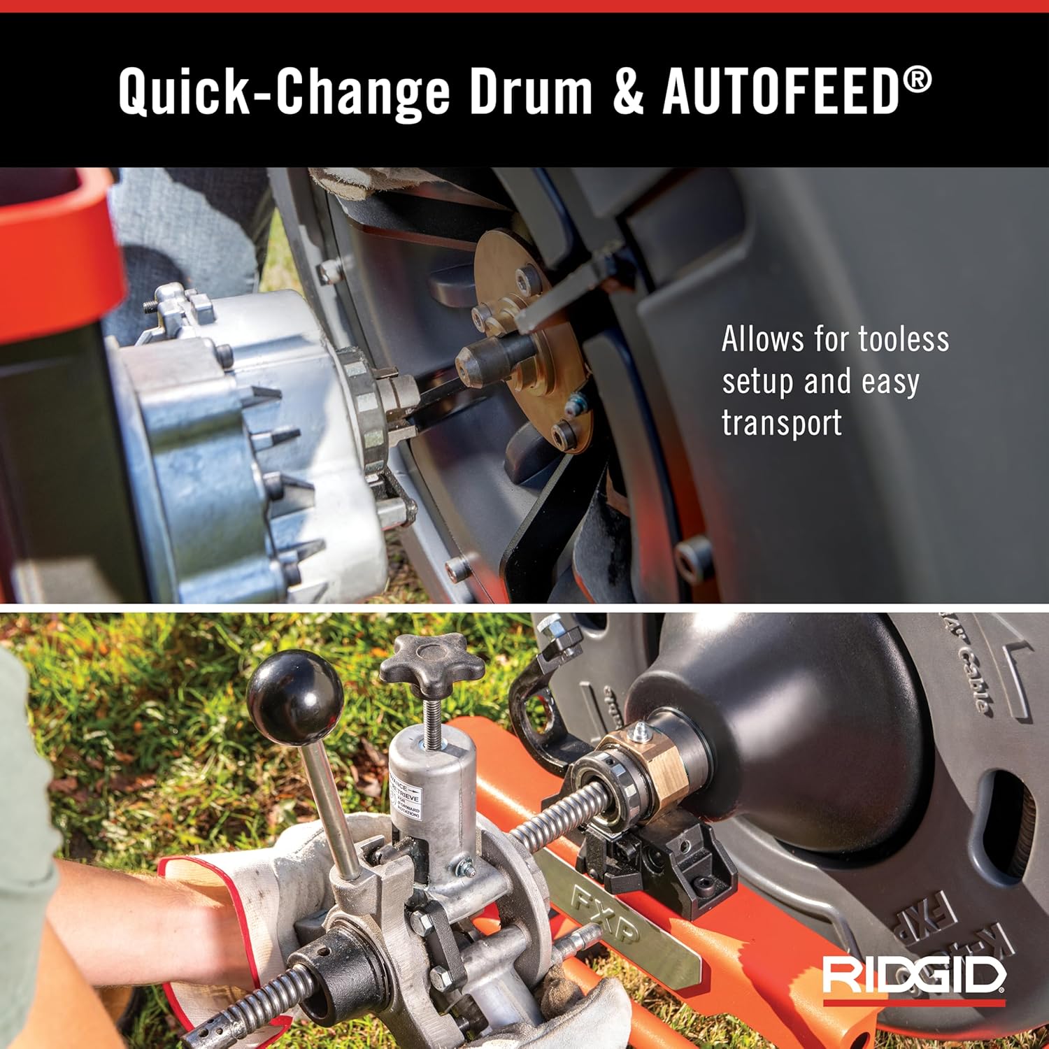 RIDGID K-4310 Drum Machine with AUTOFEED and Cable Counter