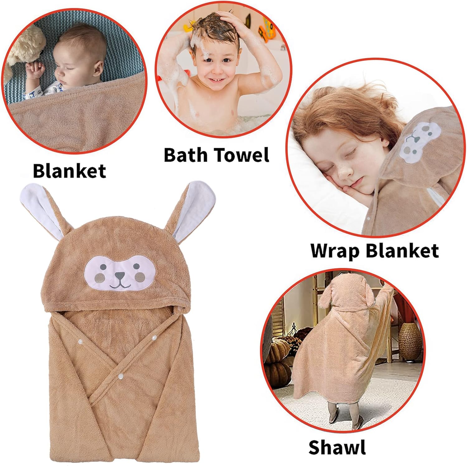 Visen Premium Hooded Towel for Kids 28x55 Inch