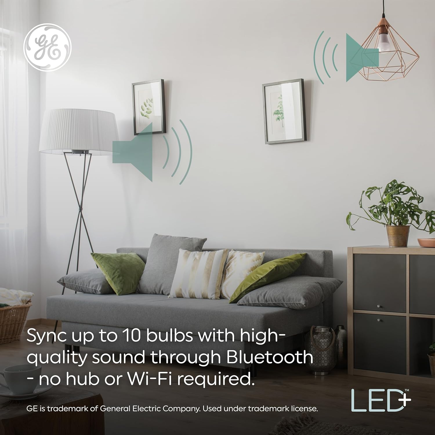GE LED Speaker Light Bulb 3 Pack Bluetooth Soft White Remote Included