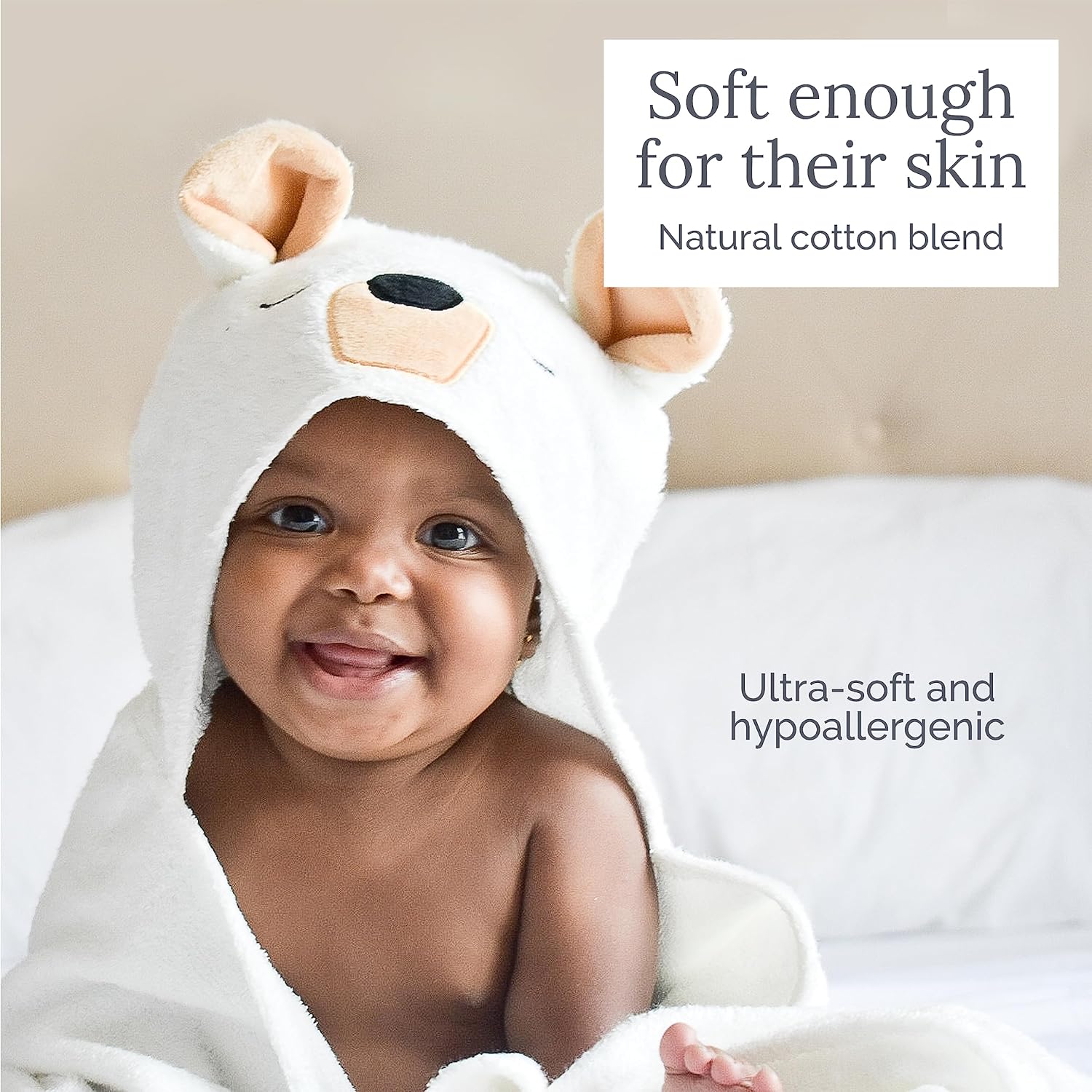 Natemia Premium Hooded Baby Towel with Hippo Design