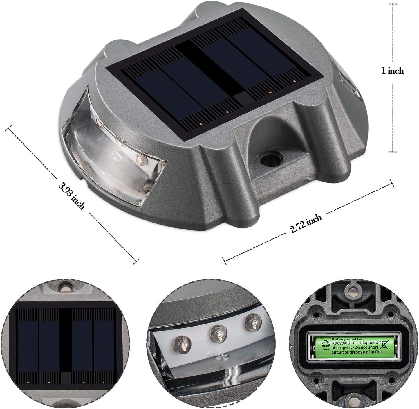 Sunwind Solar Deck Lights 4-Pack White Pathway Marker
