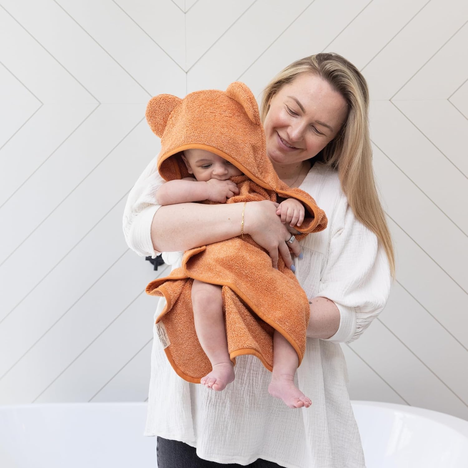 Bella Tunno Baby Bath Towel and Mitt Set - Pumpkin