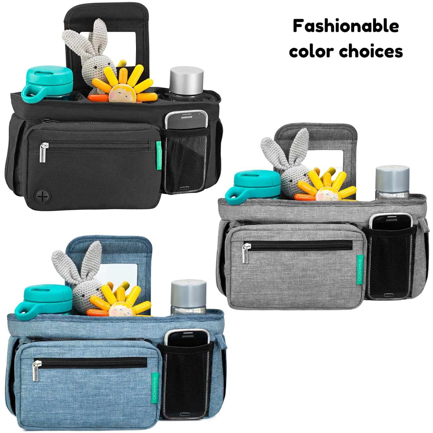 Swanoo Universal Stroller Organizer With Cup Holder