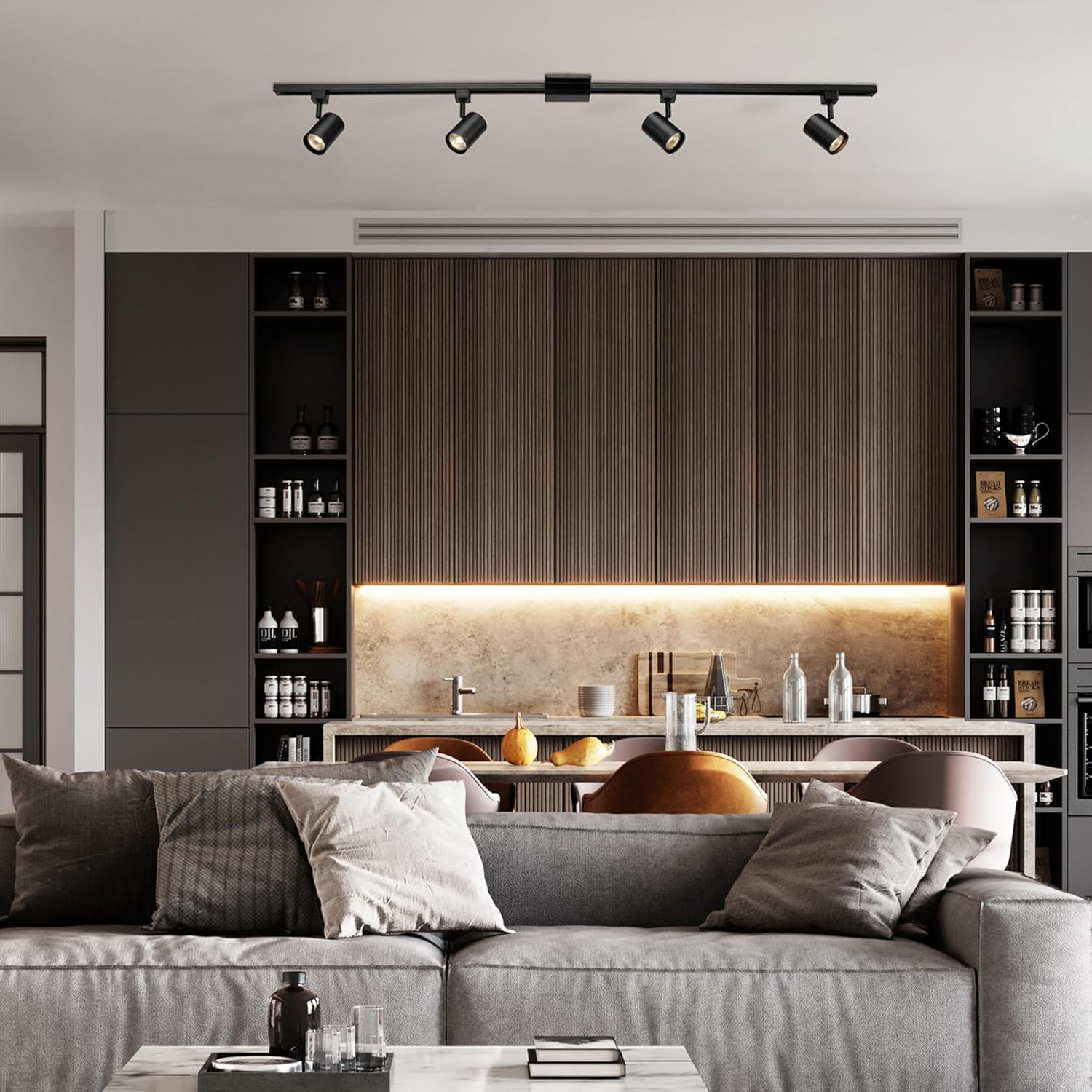 Globe Electric Tribeca 4-Light Track Lighting Kit Matte Black