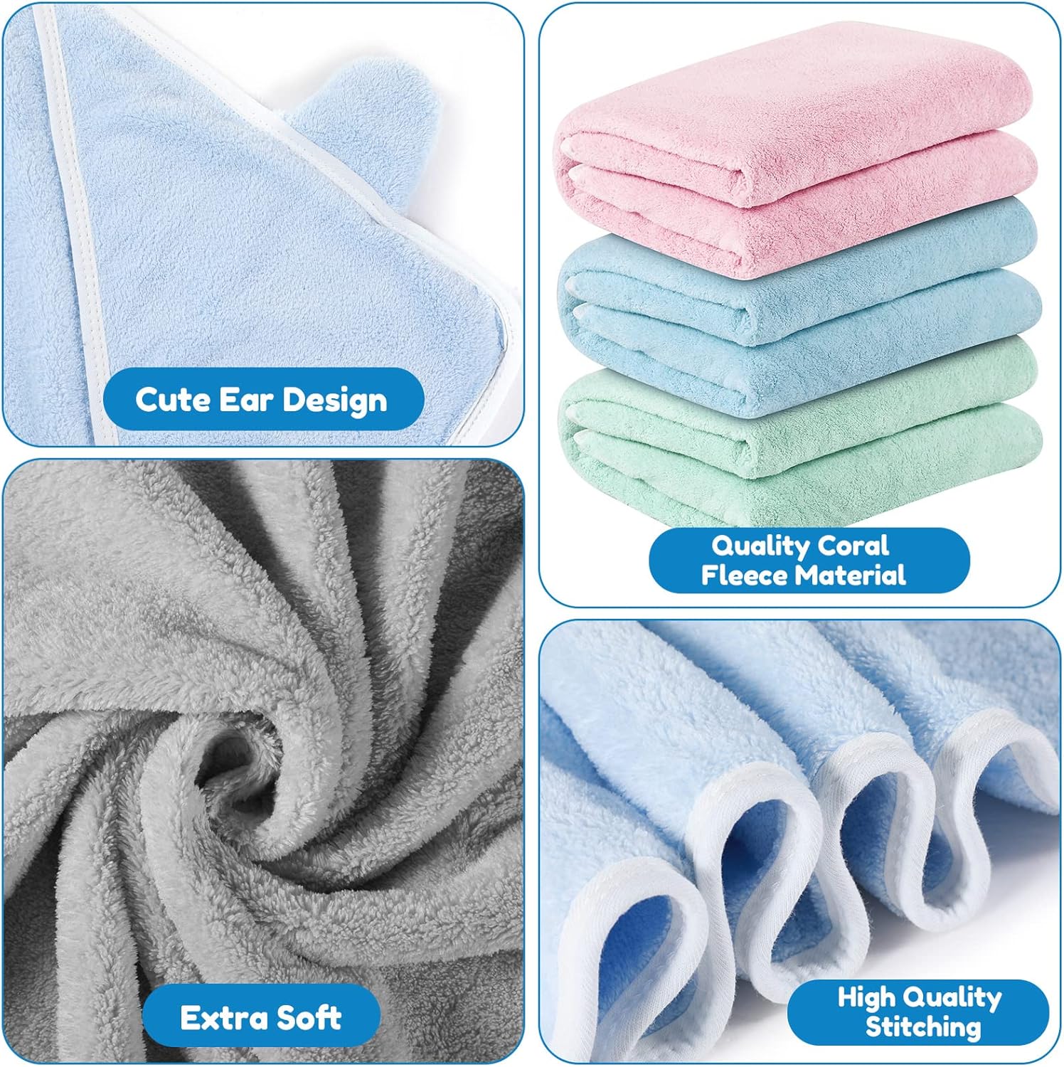 Lounsweer 6 Piece Baby Bath Towels Multicolor 1