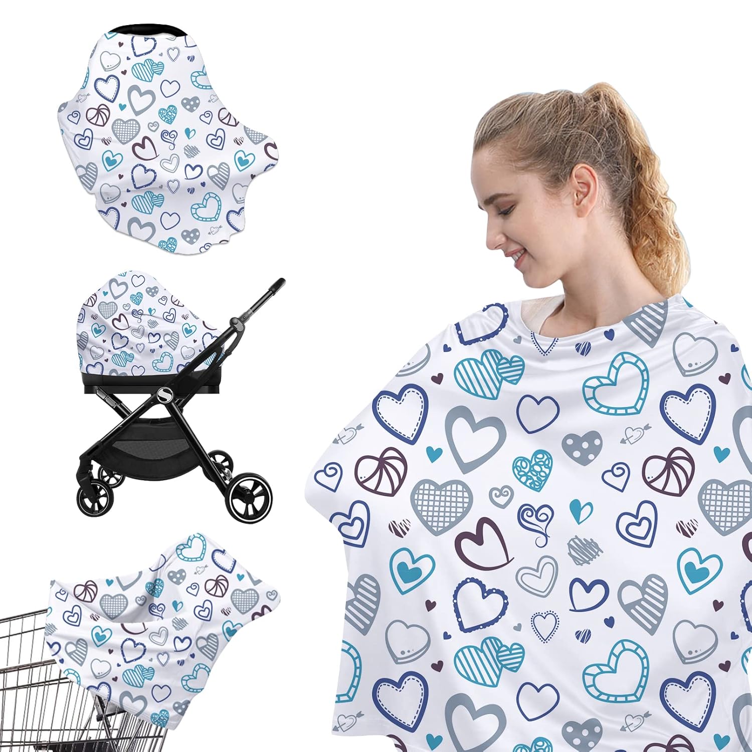 Yoofoss Nursing Cover Breastfeeding Scarf - Universal Baby Car Seat Stroller Cover