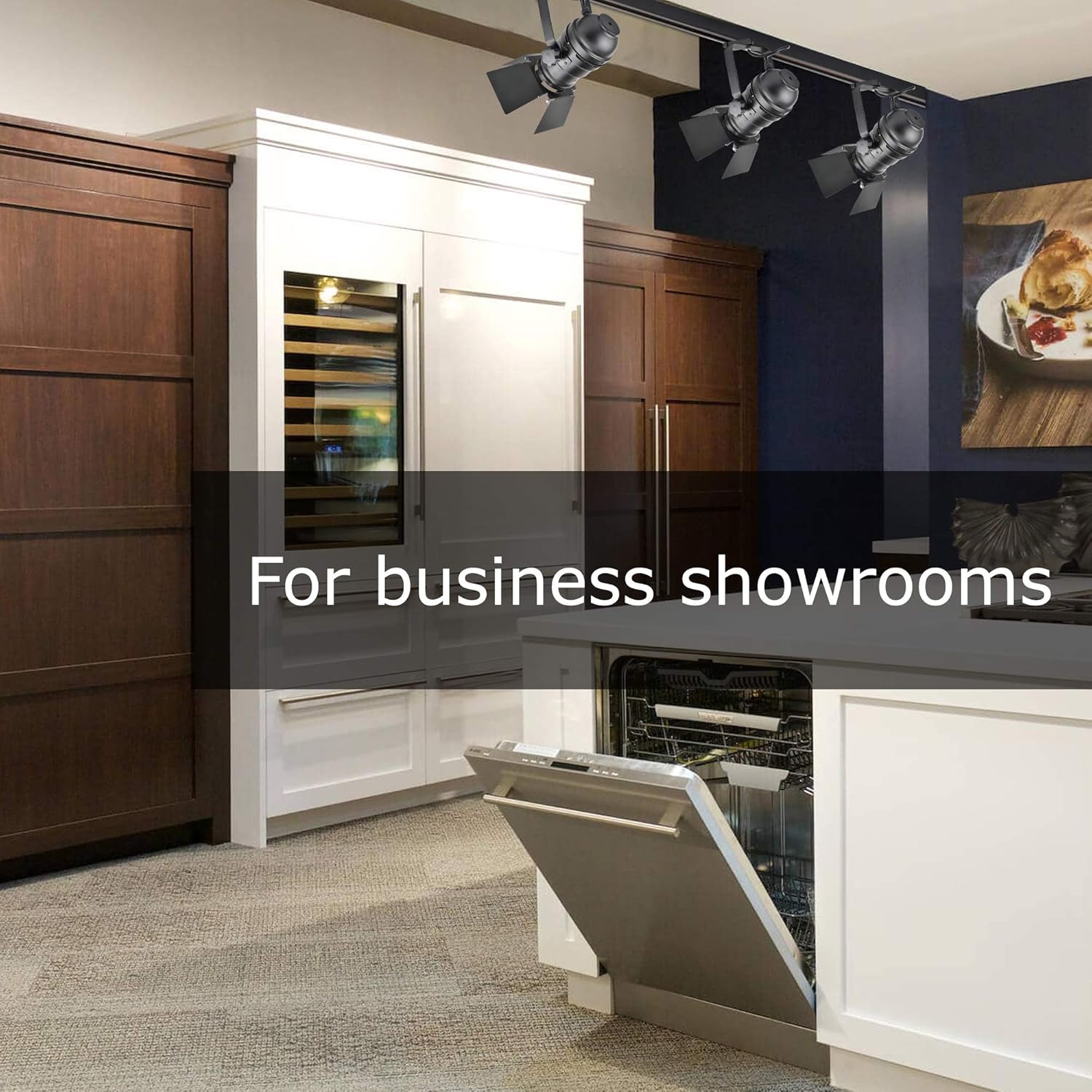 JLUMI TRK9000 Track Light Head with Flippers Black Frost Finish 1