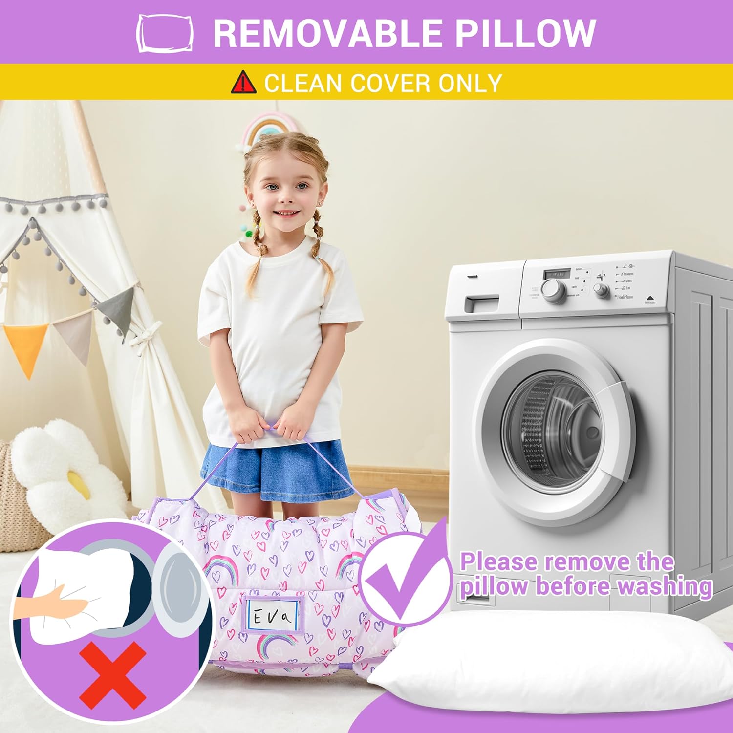 Toddler Nap Mat with Pillow and Blanket Travel-Friendly