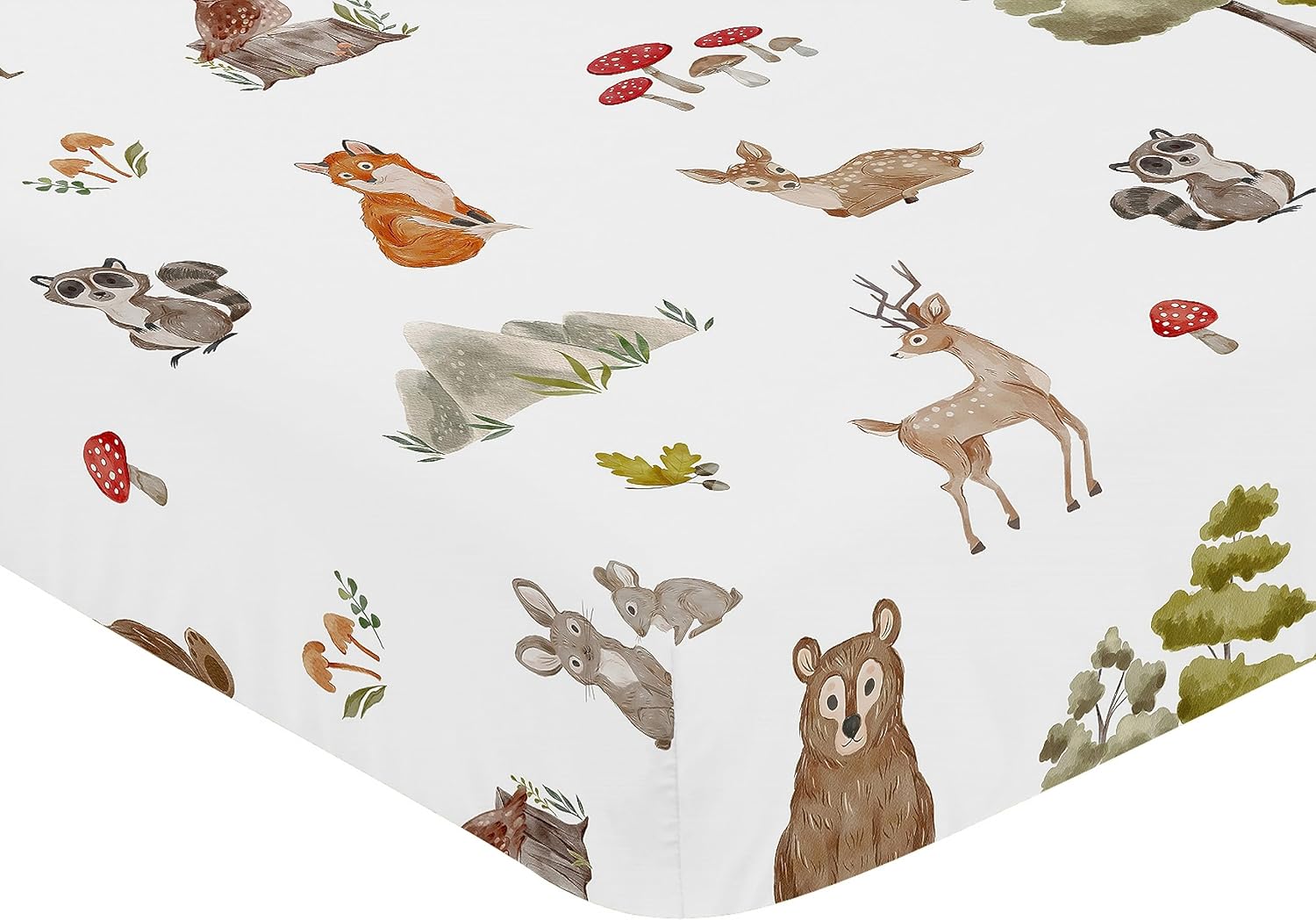 Sweet Jojo Designs Woodland Forest Animals Crib Sheet 1