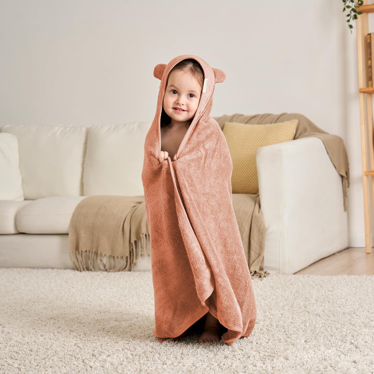 Munich Blue Toddler Bath Towel with Bear Ears