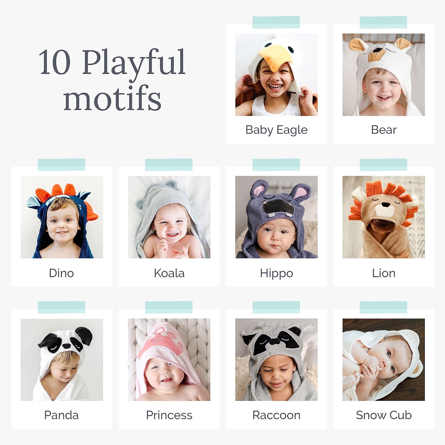 Natemia Premium Hooded Baby Towel with Hippo Design