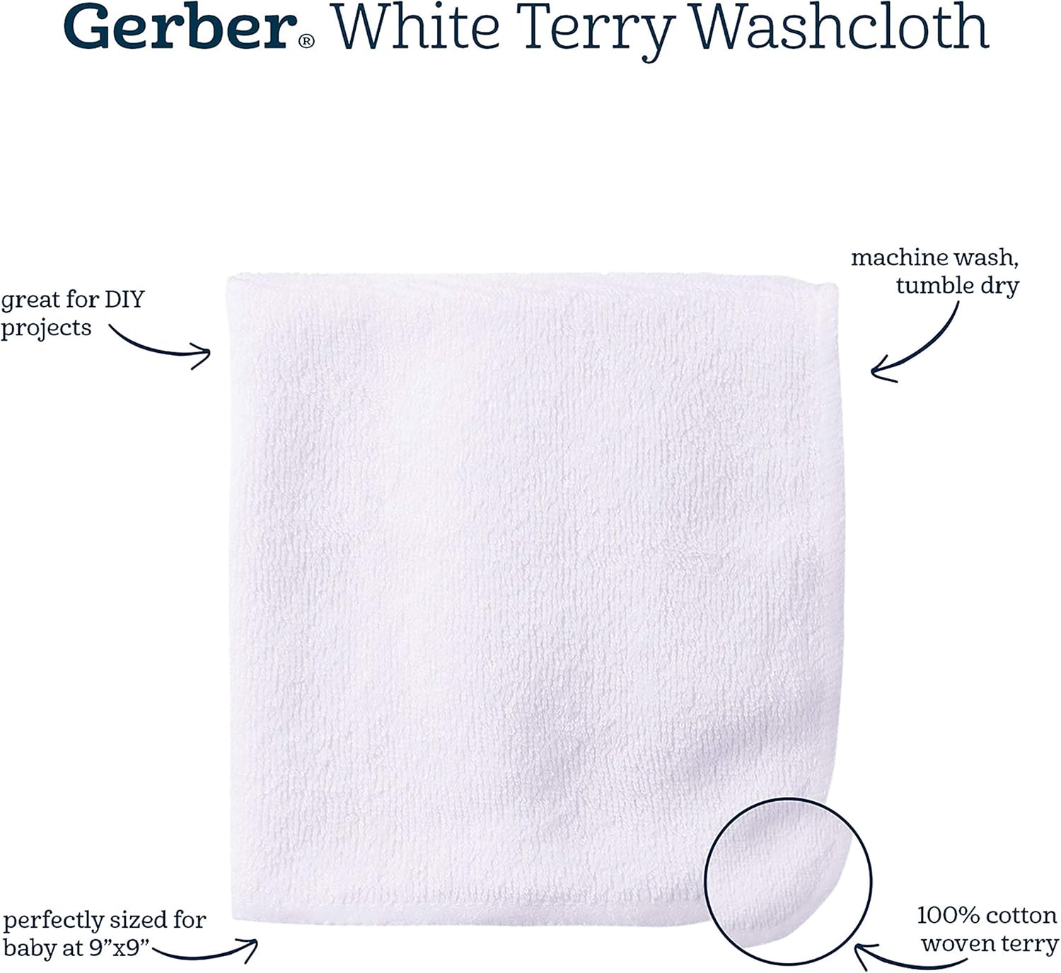 Gerber Washcloth - 6 Pack Soft Reusable