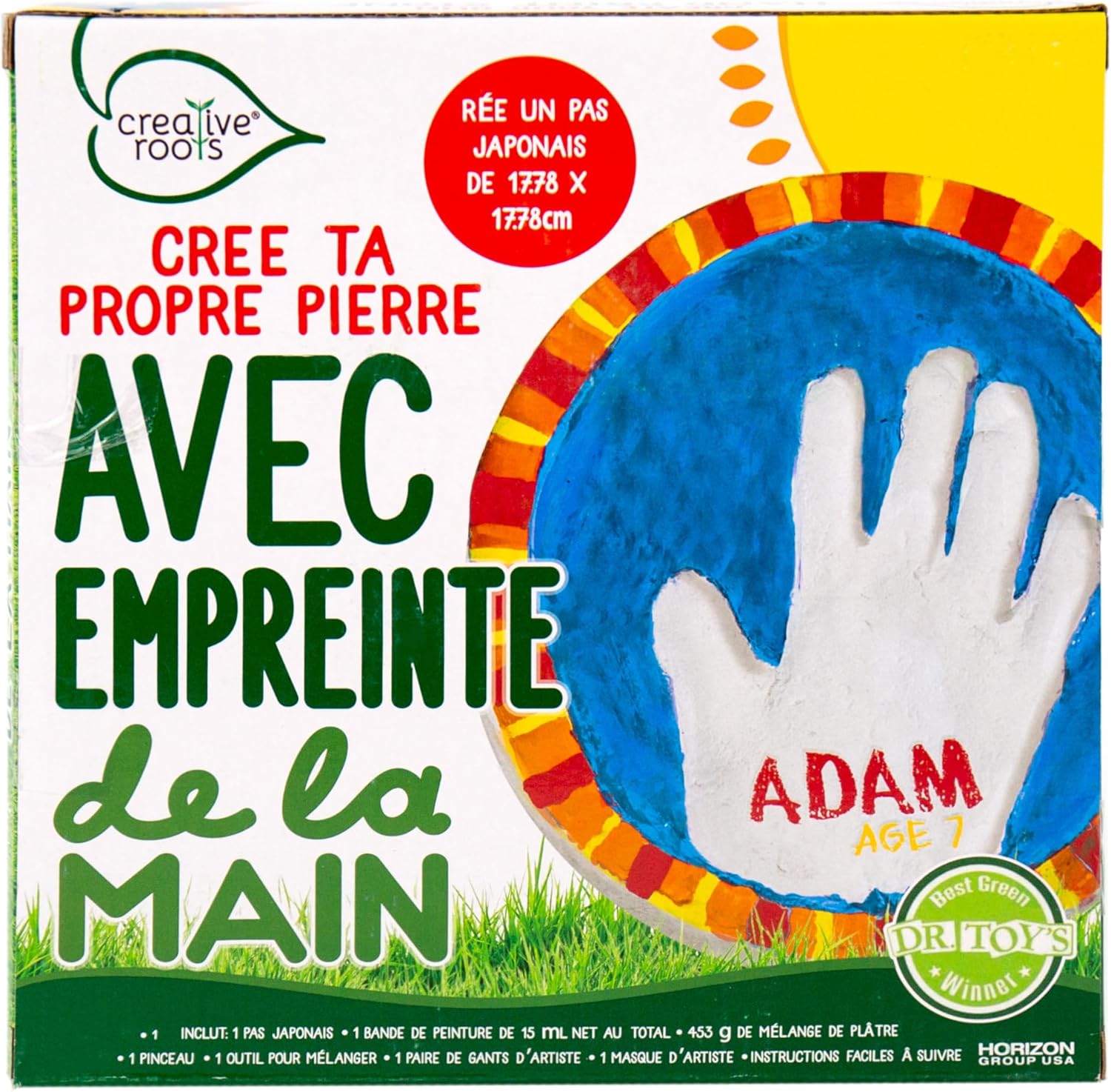 Creative Roots Handprint Stone Kit with Paints and Mold 1