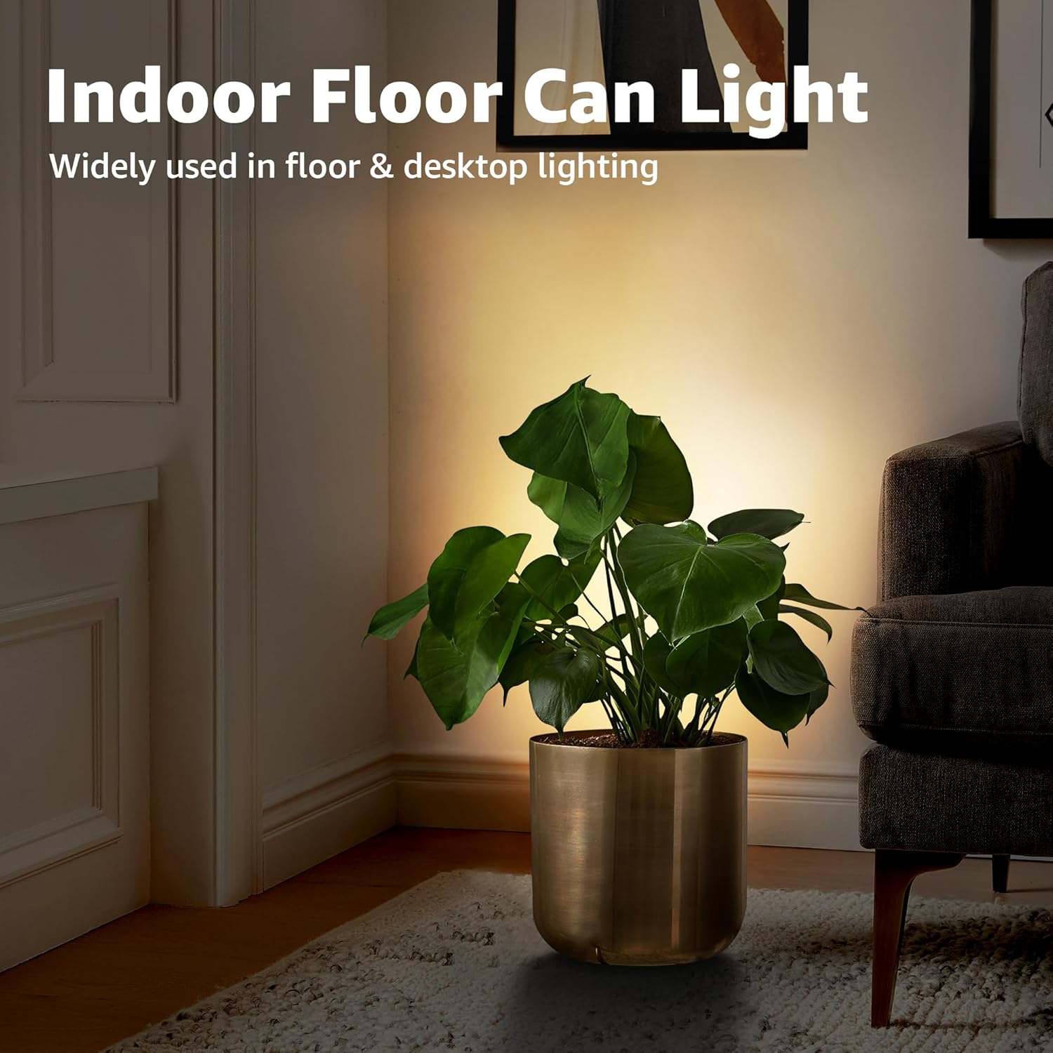 SUNVIE 2 Pack Floor Can Light with GU10 Bulbs