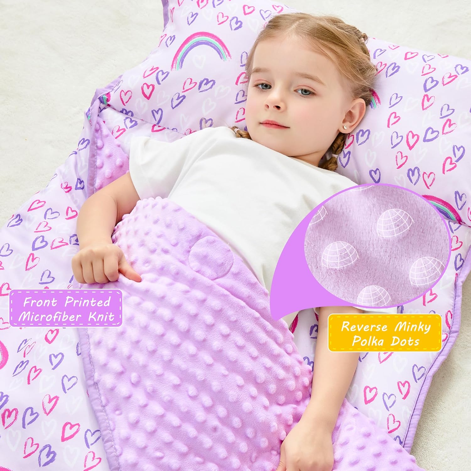 Toddler Nap Mat with Pillow and Blanket Travel-Friendly