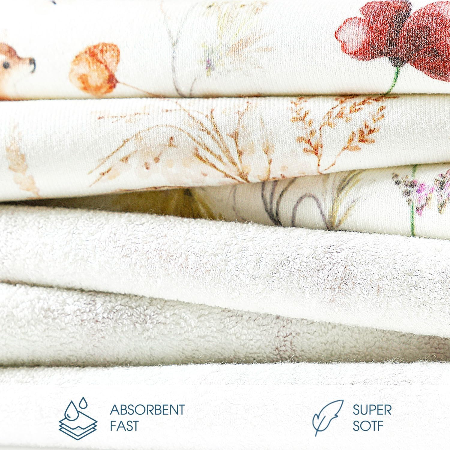 GRSSDER Baby Hooded Towel 2 Pack for Newborn