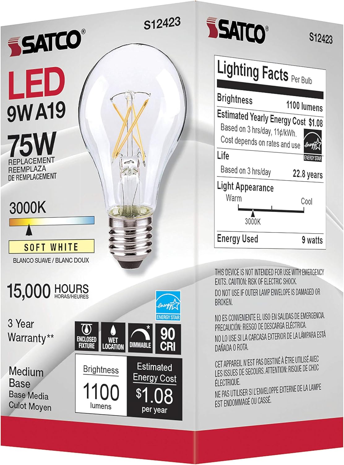 Satco 105W Flush Mount LED Light Bulb 1