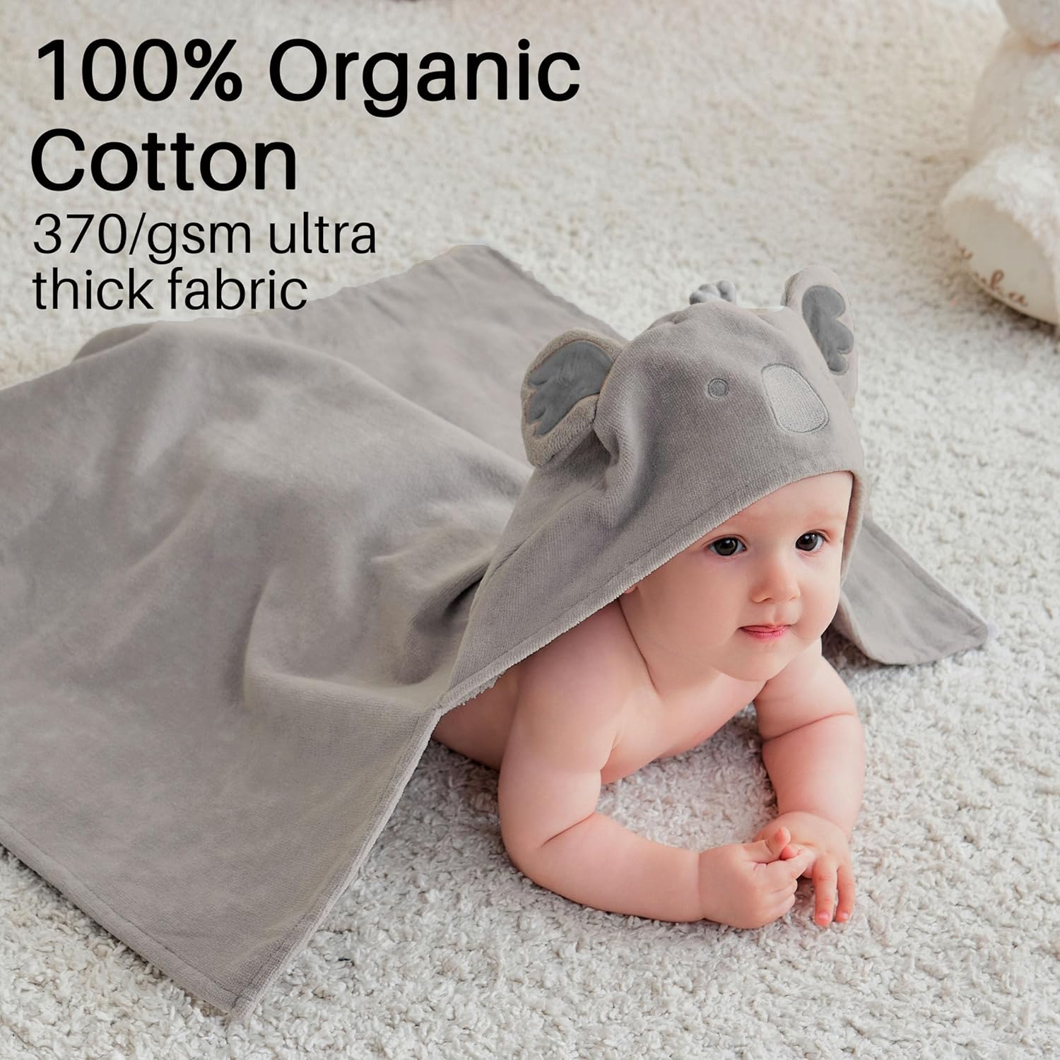 Viviland 2 Pack Hooded Baby Towels - Soft 100 Cotton 1