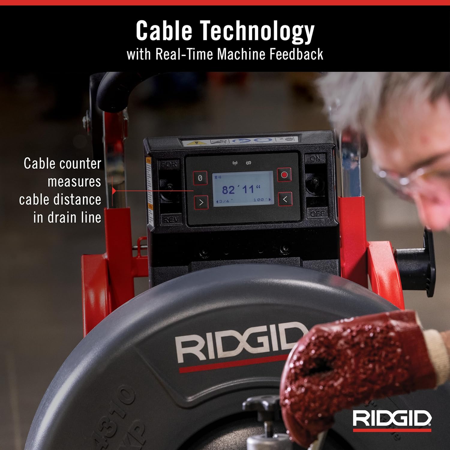 RIDGID K-4310 Drum Machine with AUTOFEED and Cable Counter