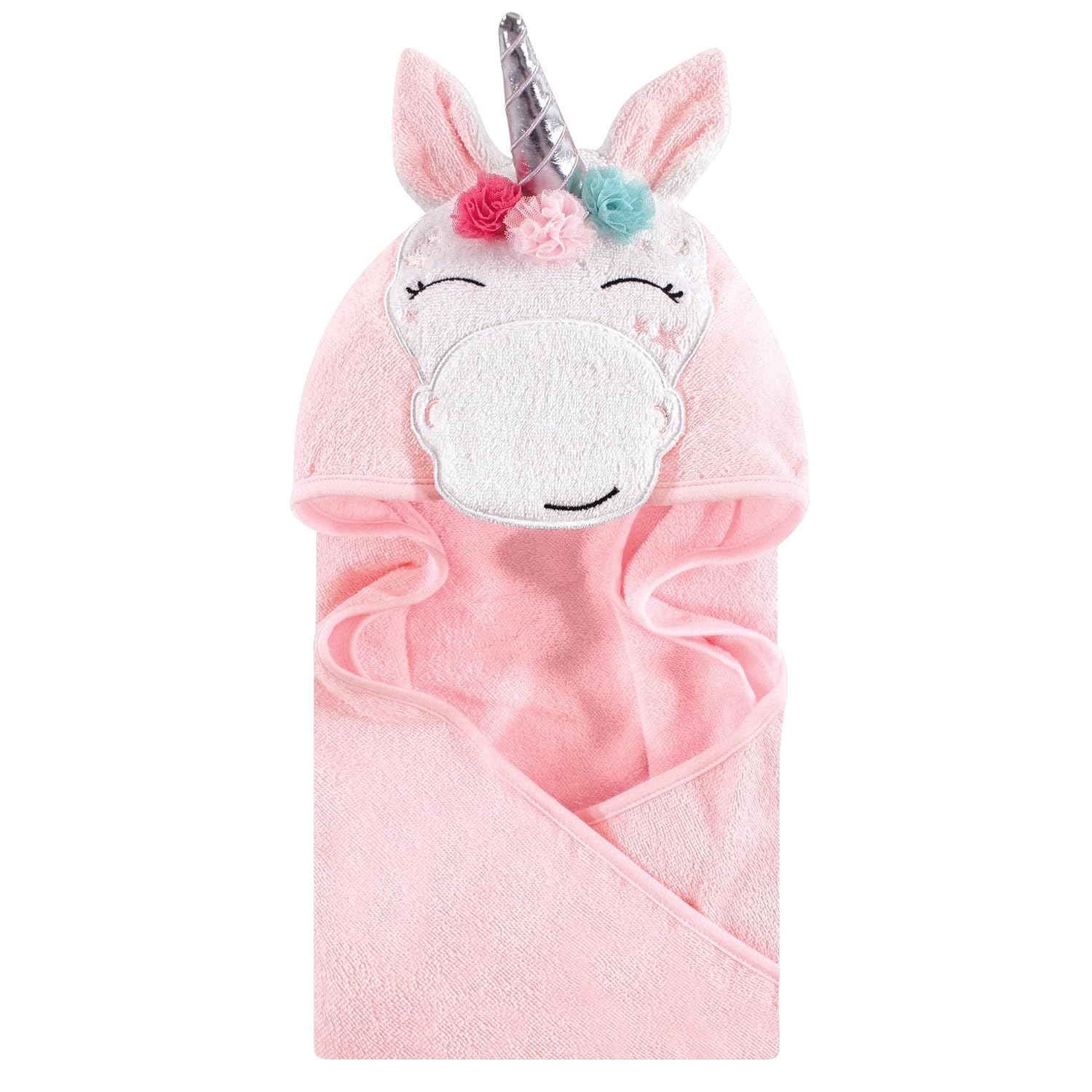 Hudson Baby Unisex Cotton Animal Hooded Towel - unicorn