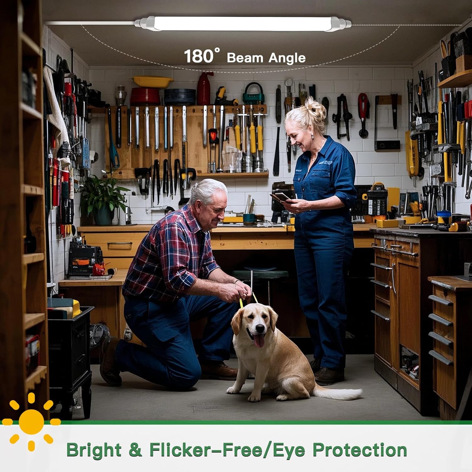 Tonffi 4FT Plug-in LED Ceiling Light - 5000K Cool White